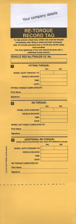Pre-Torque Record Tag